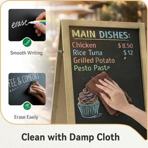 Tableau noir extra large <span class=keywords><strong>double</strong></span> face, panneau de trottoir robuste, menu sandwich pour restaurant - Product Image 4