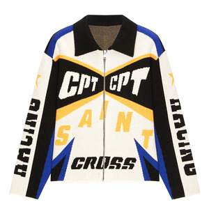 Suéter de Invierno Personalizado con Logotipo para Hombre, Ropa de Punto Informal, Chaqueta Deportiva con Cremallera y Diseño Jacquard, Chaqueta de Carreras, Suéter de Punto - Product Image 1