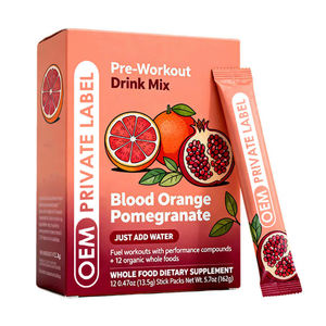 OEM Blood Orange Pomegranate Pre-Workout Drink Mix Powder with Magnesium Cordyceps <b>Creatine</b> Pomegranate Beet for Stamina Energy - Product Image 1