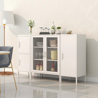 Buffet moderne à 2 portes en acier Armoire de rangement en métal peu encombrant pour la cuisine Salon Utilisation pour les hôtels Gymnases