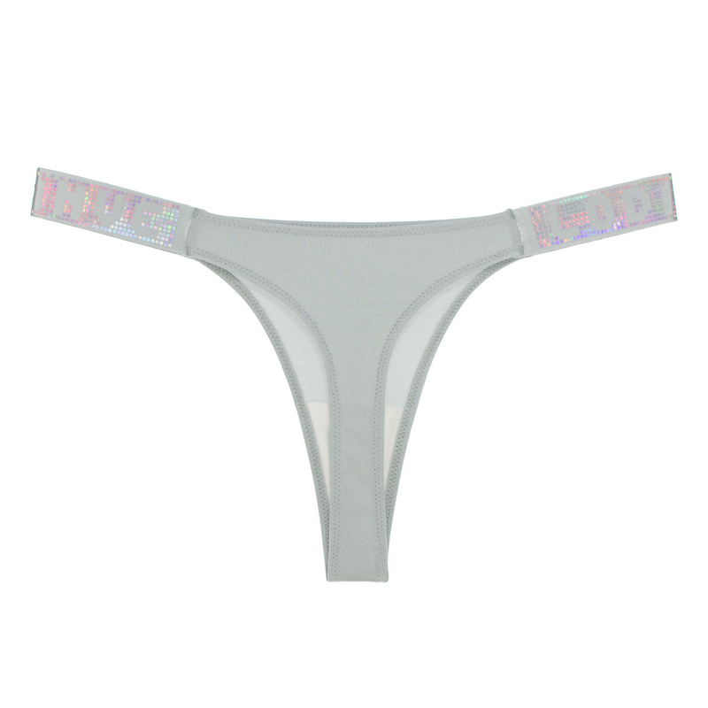 String Rinestones Custom Logo Letters Shiny Sequins Rhinestones Sexy Girls Lingerie ...