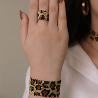 Bracelet tendance transfrontalier classique imprimé léopard Miyuki en fer style bohème minimaliste, bracelets perlés à la mode