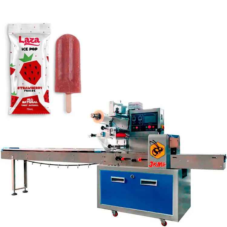 Automatic Feeding Ice Popsicle Packing Machine Ice Pop Flow Packing Machine Ice Cream Bar Pillow Packing Machine