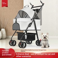 Carrito de Paseo Plegable Ligero para Mascotas, Ideal para Viajes al Aire Libre, para Gatos y Perros de Raza Pequeña y Mediana