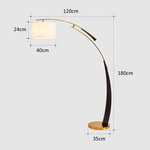 Lampadaire moderne à LED E27 avec abat-jour <span class=keywords><strong>en</strong></span> lin, luminaire sur pied pour salon, chambre à coucher, coin lecture - Product Image 6