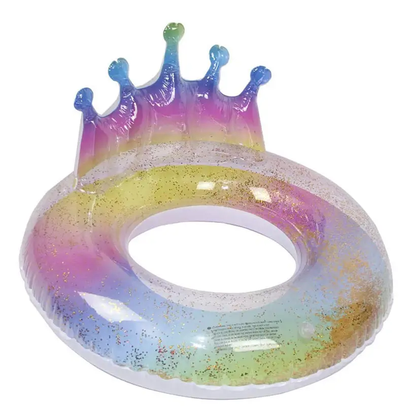Hot sale Inflatable Pool Floats Glitter Swimming Ring with Sweet Colorful Tube Float