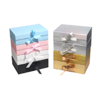 Nouvelle boîte cosmétique d'estampage holographique bon marché d'usine boîte cadeau d'emballage de luxe magnétique rigide pliable avec logo personnalisé et ruban