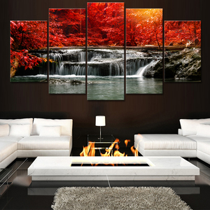 Psll Art - Juego <span class=keywords><strong>de</strong></span> 5 Cuadros Decorativos para el Hogar, Impresiones <span class=keywords><strong>de</strong></span> Pinturas al Óleo <span class=keywords><strong>de</strong></span> <span class=keywords><strong>Paisajes</strong></span>, Árbol, Póster Personalizado Moderno, Lienzo Impreso Personalizado <span class=keywords><strong>en</strong></span> Marco, 2 Piezas/Caja - Product Image 4