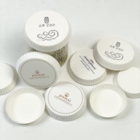Impression personnalisée Nom de Bande Slogan Logo Rond Hôtel Papier Tasses À Thé Couvercle Couvercle Jetable Gobelet En Papier Couvercle En Verre
