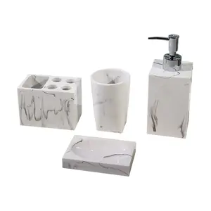 Nordic home resin bathroom set hand sanitizer bottle marble bathroom wash four sets