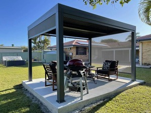 Gazebo de jardin de haute qualité en alliage d'aluminium toit rigide pavillon de jardin avec abri de toit en métal enduit de poudre traité dans la nature - Product Image 5