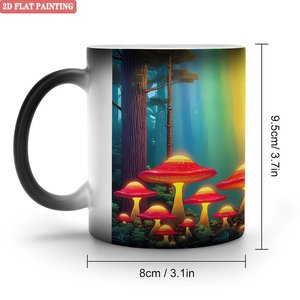Heat Transfer Art Craft Blank Mug Frosted Black 11oz <b>Ceramic</b> Heat Sensitive Gift <b>Cup</b> - Product Image 1