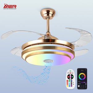 Indoor Moderne 42Inch Kroonluchter Plafond Ventilator Lamp Smart Rgb Muziek Led Plafondlamp Met Mobiele App Bediening Voor Woonkamer - Product Image 1