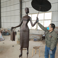 Escultura de Metal Moderna Personalizada, Figura Abstracta de Bronce para Centros Comerciales y Decoración de Exteriores, Arte Público