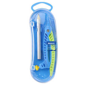 Mengfu M-0047 Set di 2 Compassi Metallici Rosa Fluorescente e Blu con Custodia per Uso Scolastico/Ufficio - Product Image 1