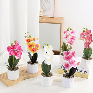 نباتات اصطناعية عالية الجودة على شكل زهرة الأوركيد على شكل فراشة للديكور المكتبي، نباتات خضراء اصطناعية لعيد الشكر - Product Image 1