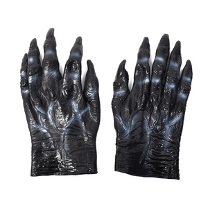 Gants de <span class=keywords><strong>Loup</strong></span>-<span class=keywords><strong>Garou</strong></span> en Silicone pour Adultes Halloween Jour des Fantômes Horreur Ensemble de Griffes de <span class=keywords><strong>Loup</strong></span> Cheveux Longs Bête Noir Haute Qualité 30x18cm - Product Image 5