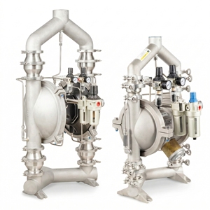 Bomba de Diafragma de Doble Aro, Operada por Aire, de Acero Inoxidable, para Transferencia de <span class=keywords><strong>Polvo</strong></span> Seco, Bomba de Membrana Industrial Mecánica - Product Image 2