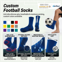 Fabricant OEM/ODM de chaussettes de football personnalisées, antidérapantes, tricotées, respirantes, durables pour le sport, chaussettes de football pour hommes avec grip.