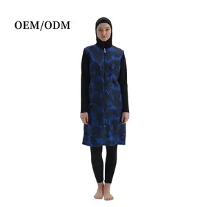 SIPO 2023 New Design zipper muslim swimwear burkinis full-coveraged hijab Islamic swimwear For muslimah women