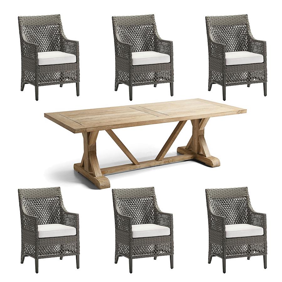 Outdoor patio setting comfy armchairs  modern rattan dining chairs