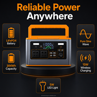Station d'alimentation portable 500W, batterie LiFePO4, prise universelle, lampe torche, générateur solaire pour la maison, le camping et les situations d'urgence