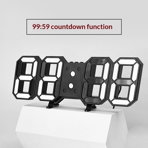 Reloj de Pared Digital LED 3D Grande Huayang, Negro, Moderno, Creativo, con Control Remoto, Alarma, Calendario, Temperatura, para Hogar y Oficina - Product Image 3