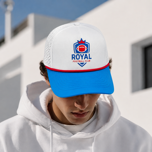 Casquette de golf à cinq panneaux avec patch en silicone gaufré, logo personnalisé, faible MOQ, haute qualité, sangle Velcro, séchage rapide, légère, unisexe - Product Image 6