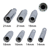 7 pièces 12pt magnétique paroi mince prise de bougie d'allumage Joint universel 3/8 pouces entraînement prise pivotante ensemble d'outils de suppression