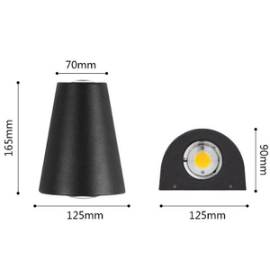 Garden LED Outdoor <strong>Wall</strong> <strong>Light</strong> IP54 Waterproof 2*5W Trapezoid Aluminum Metallic <strong>Silver</strong> Luster Warm White House Spotlight - Product Image 2
