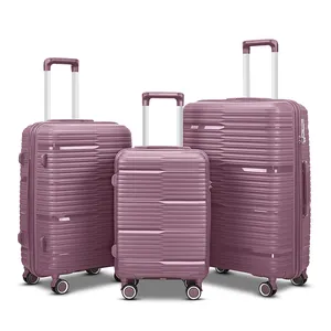 Ensemble de bagages à roulettes en PP 20 24 28 pouces, vente en gros, ensemble de valises en PP, sac de voyage, bagage spinner en PP personnalisé