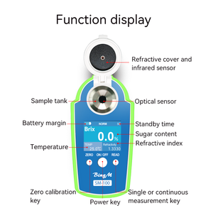 Handheld Fácil Ler Baixo Volume Amostra Vinícola Fermentação Monitoramento Alta Precisão ATC Brix Meter - Product Image 4