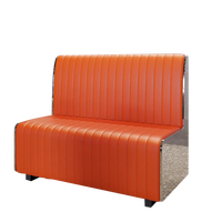 Prix d'usine Tables et chaises en bois de luxe pour restaurant Demi-rond Orange Banquette de restaurant Ensembles de restaurant pour restauration rapide