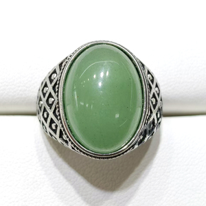 Pietra naturale rosso agata lapislazzuli occhio di tigre aventurina verde stile retrò regolabile in rame anelli per uomo donna gioielli - Product Image 4