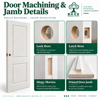 Porte intérieure à âme creuse moulée avec 2 panneaux en MDF, prête à la peinture, apprêt blanc, pour décoration d'appartement en bois