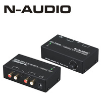 N-Audio AK750s Mini Préamplificateur Phono Audio Professionnel Passif Ultra-Compact en Métal Noir, Sensibilité 102 dB, Garantie 1 An