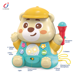 Chengji baby strumenti musicali <span class=keywords><strong>montessori</strong></span> giocattoli musicali cartone animato orso di plastica karaoke microfoni educativi giocattolo di musica orso - Product Image 2