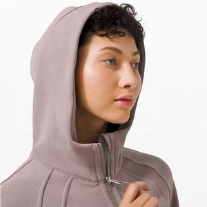 Fábrica de Oem de liso de la mujer jersey de manga larga de las mujeres logotipo mitad <span class=keywords><strong>sudaderas</strong></span> con cremallera - Product Image 4