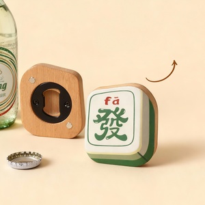 Puselife sáng tạo Mạt chược hình dạng rắn gỗ từ mở chai quà tặng thân thiện với môi corkscrew - Product Image 3