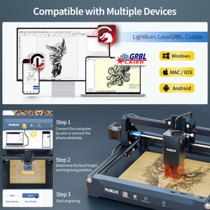 Wainlux X2 xách tay Máy tính để bàn cắt laser đa vật liệu hỗ trợ bao gồm đá tùy chỉnh bán buôn cho gỗ/Kim loại/Thủy tinh/Acrylic - Product Image 5