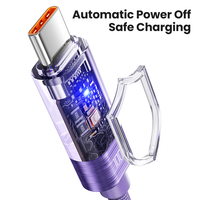 Cable de Carga Rápida Toocki de 100W con Corte Automático, Función 2 en 1, Organizador con Correa de Velcro para Sofá