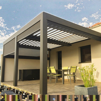 Pergola motorisée en aluminium à persienne Pergola Bioclimatique Couverture de balcon de patio écologique à revêtement en poudre en tailles 3x3 4x4 4x6