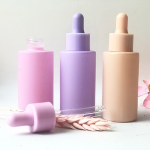 Flacon compte-gouttes plat en verre et plastique sur mesure de 30 ml pour crème de soin et crème pour les yeux - Product Image 1