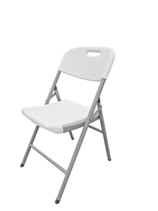 Mesa plegable pequeña portátil de plástico blanco y silla de diseño moderno para uso en comedor y cocina - Product Image 2