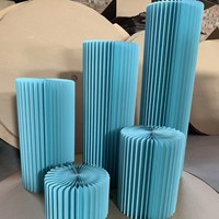 Ensemble de présentoirs pliables en carton nid d'abeille coloré pour la plantation printanière, colonnes en papier, support à gâteaux et fleurs pour décorations de fêtes et mariages