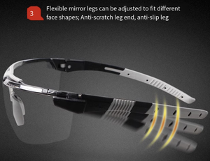<span class=keywords><strong>Gafas</strong></span> <span class=keywords><strong>de</strong></span> <span class=keywords><strong>Seguridad</strong></span> I-3 9190175 Resistentes al Viento, a la Arena, a las Salpicaduras <span class=keywords><strong>de</strong></span> Líquido, Antivaho, Antiarañazos, con Marco <span class=keywords><strong>de</strong></span> Plástico - Product Image 6