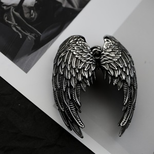 <b>Angel</b> Wings Necklace Silver Tibetan Silver Pendant Retro Punk Style <b>Gift</b> Jewelry Fashion Accessory - Product Image 2