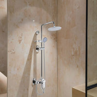 Ensemble de douche mural multifonctionnel en acier inoxydable avec affichage numérique, lumière ambiante, jets de massage effet pluie et cascade pour hôtel