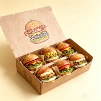 Boîte d'emballage pour poulet frit, hamburgers et frites, en papier ondulé de qualité alimentaire, avec logo personnalisé en usine