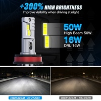 Ampoules de phare LED BEVINSEE 6000LM DRL faisceau de route H15 pour Ford Focus III 2014-2020
